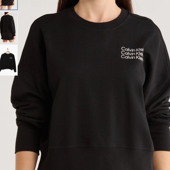 Calvin Klein Performance Sweaters - CALVIN KLEIN PERFORMANCE Triple Logo Cotton Blend Sweatshirt, size M